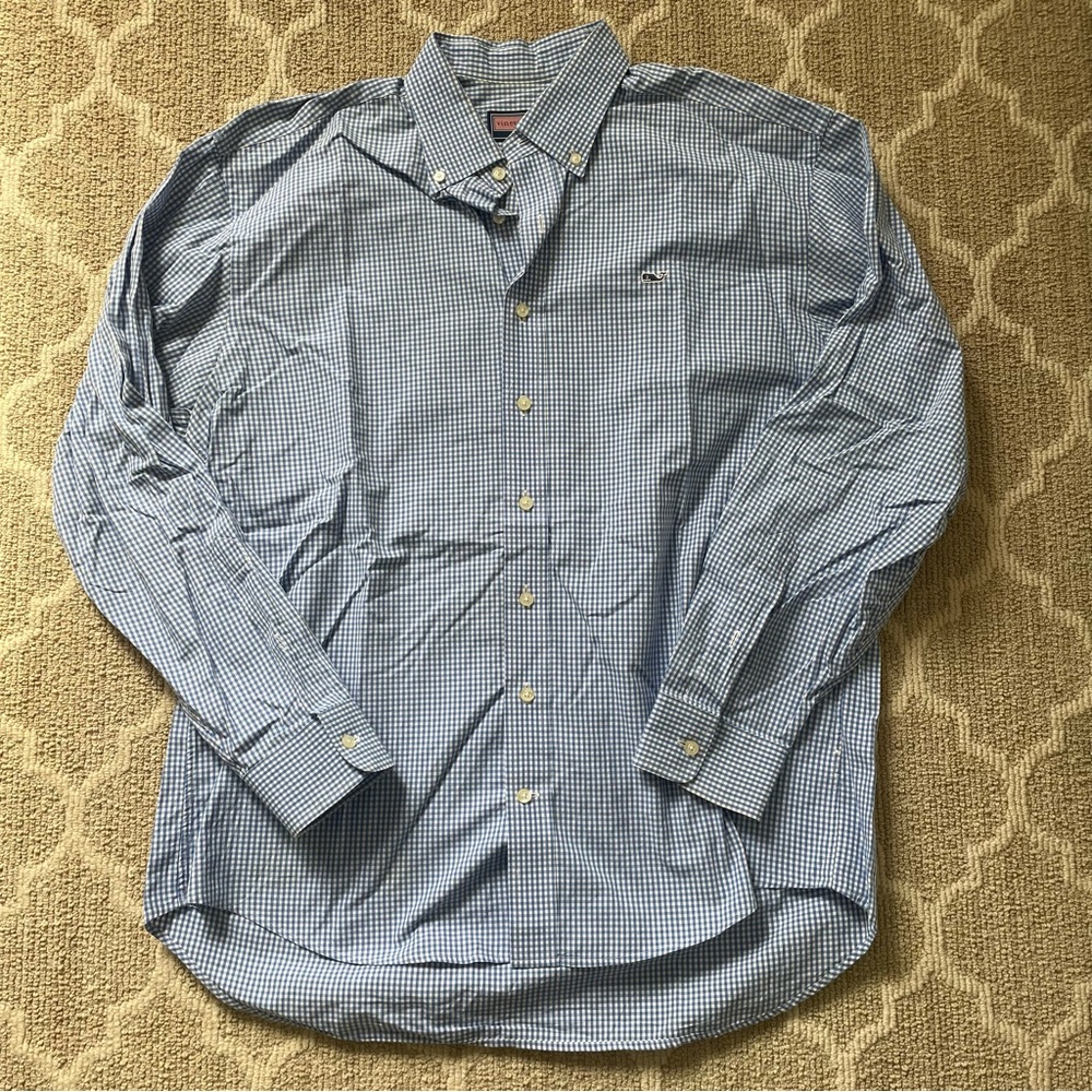 Vineyard Vines Whale Shirt Gingham Check Long-Sleeve Button Down